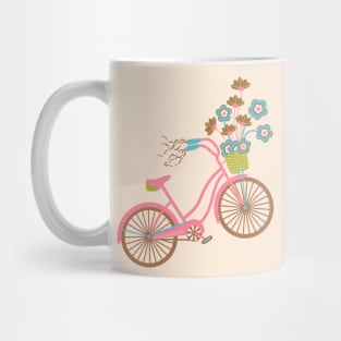 MY BIKE Nostalgic Vintage Retro Bicycle with Flowers in Pastel Pink - UnBlink Studio by Jackie Tahara Mug